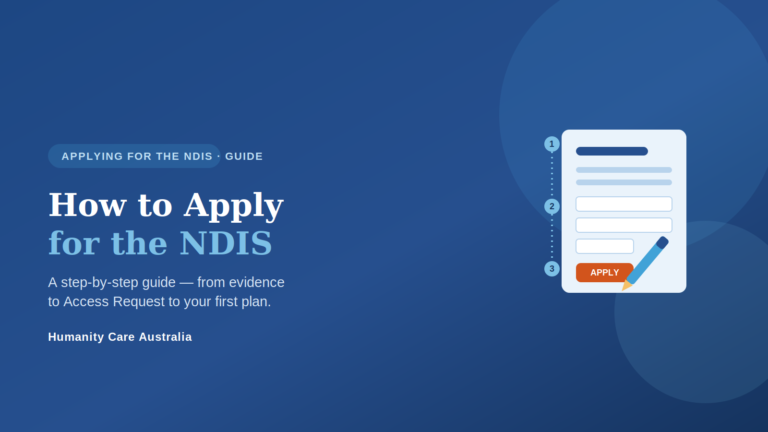 How to apply for the NDIS - an NDIS application form with numbered steps and a pen