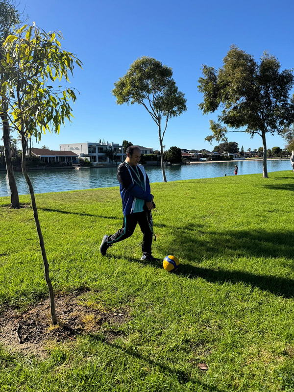 disable patient playing football