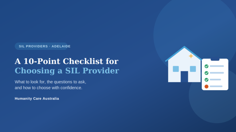 10-point checklist for choosing a SIL provider in Adelaide - a home with a ticked checklist clipboard