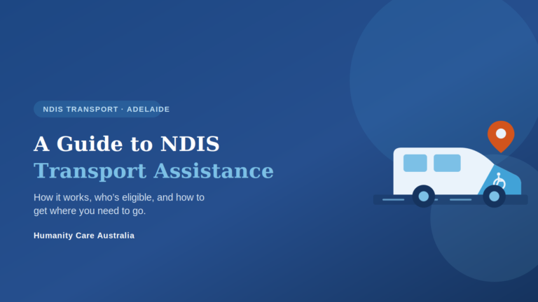 NDIS transport assistance in Adelaide - an accessible vehicle with a wheelchair ramp and a route pin