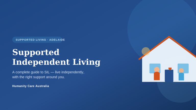What is Supported Independent Living — a support worker helping a resident live independently at home under the NDIS